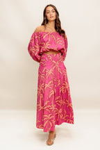 PARADISE MATCH WOVEN TOP AND SKIRT SET