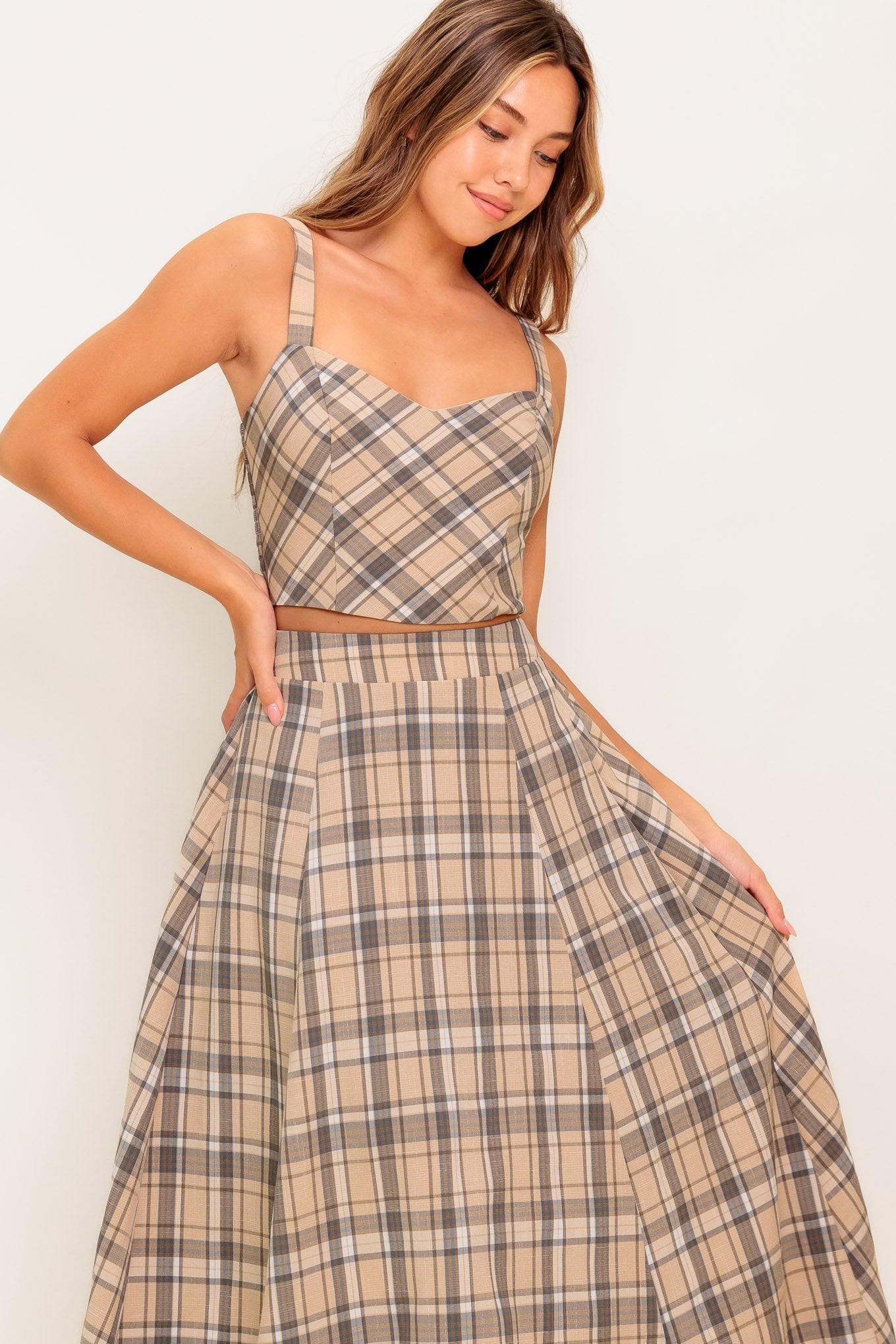 Heritage Charm Woven Top And Skirt Set