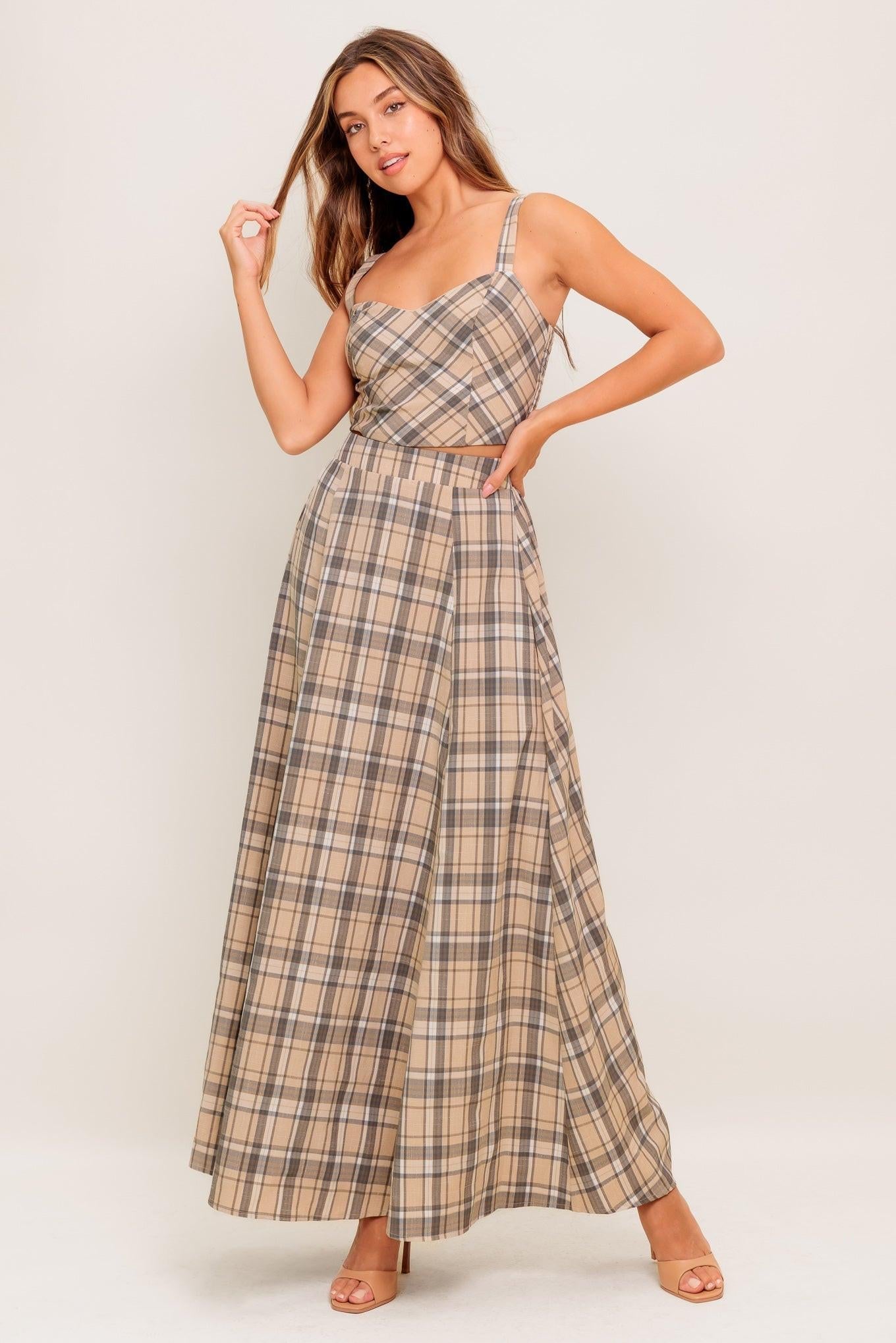 Heritage Charm Woven Top And Skirt Set
