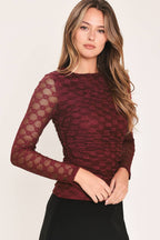 Modern Function Stretch Knit Lace Top