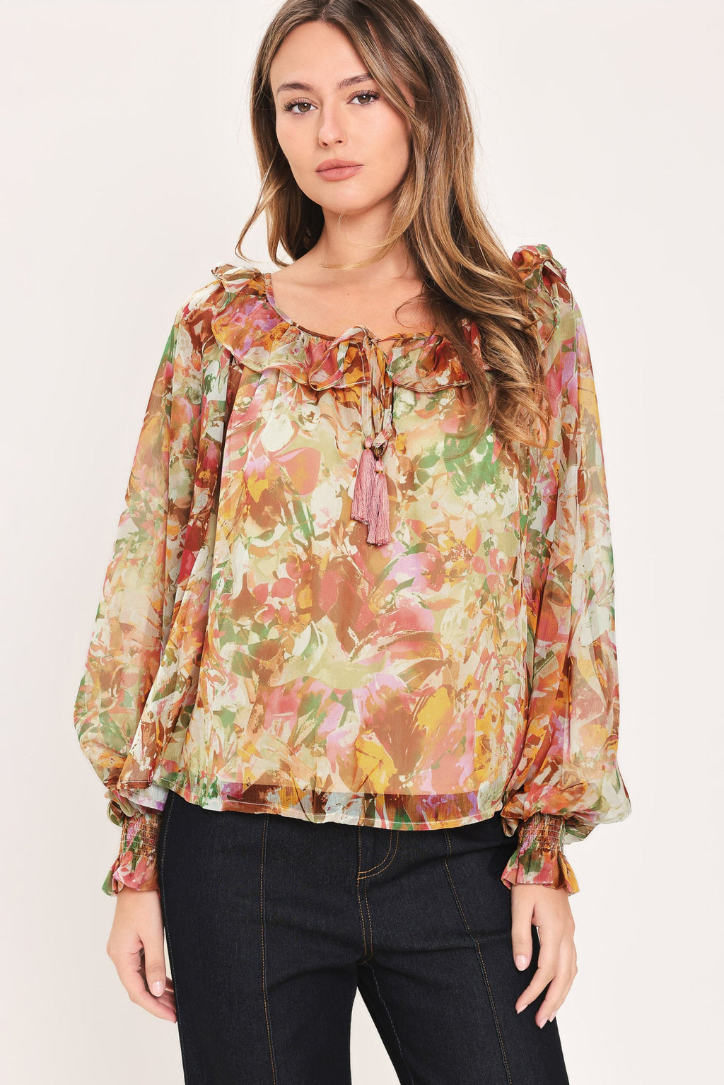 Soft Floral Rust Top