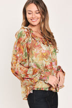 Soft Floral Rust Top