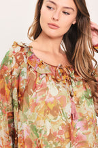 Soft Floral Rust Top