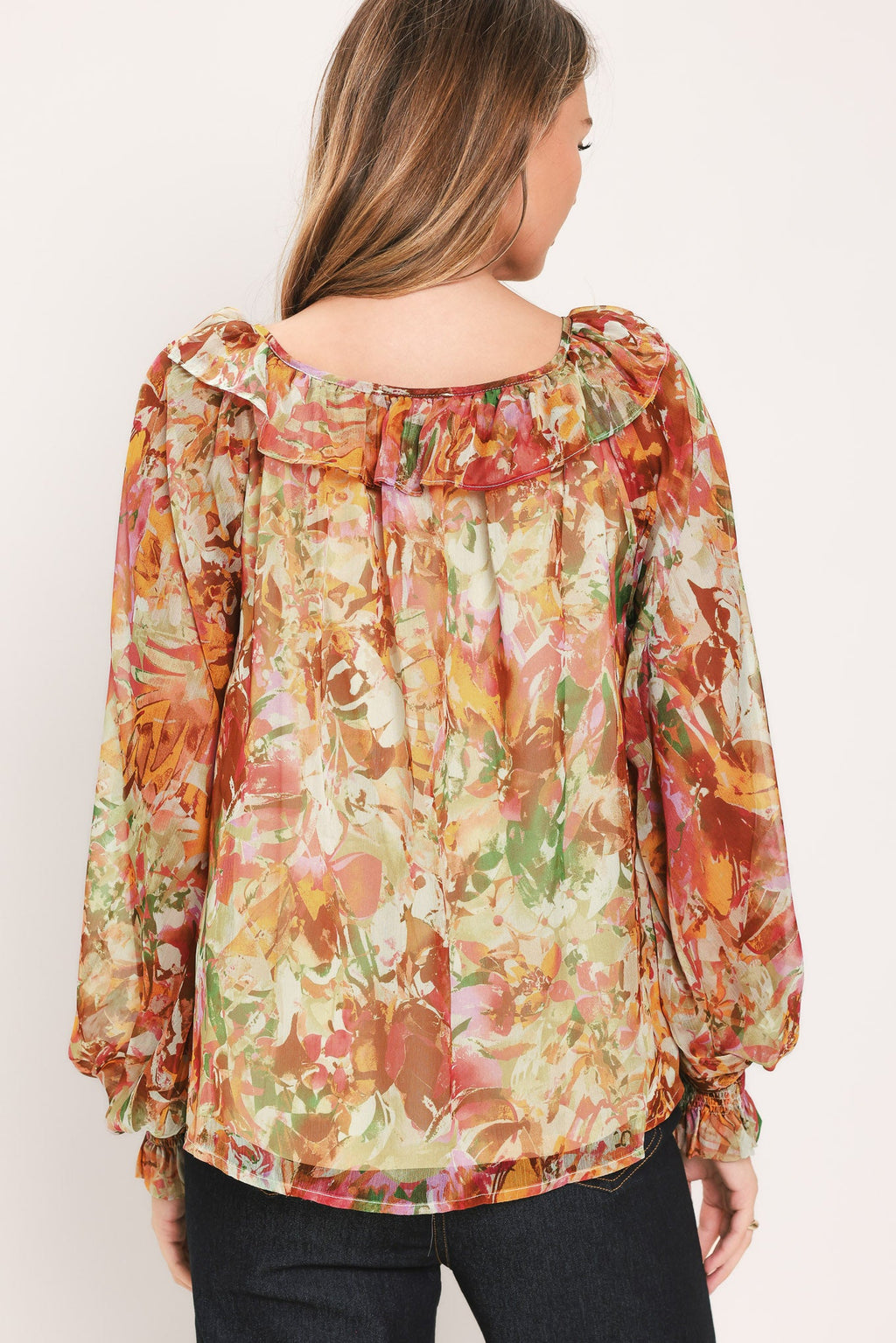 Soft Floral Rust Top