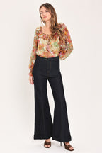 Soft Floral Rust Top