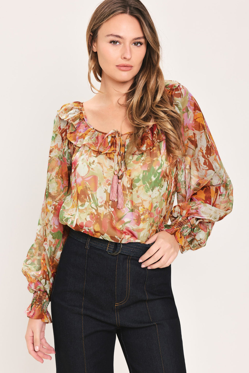 Soft Floral Rust Top