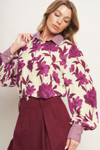 SWEET BOTANICAL CHARM WOVEN TOP
