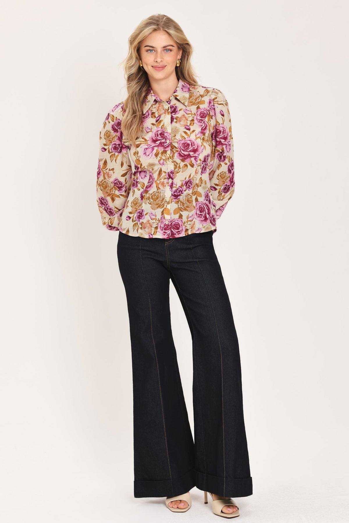 Parisian Rose Dream Floral Blouse
