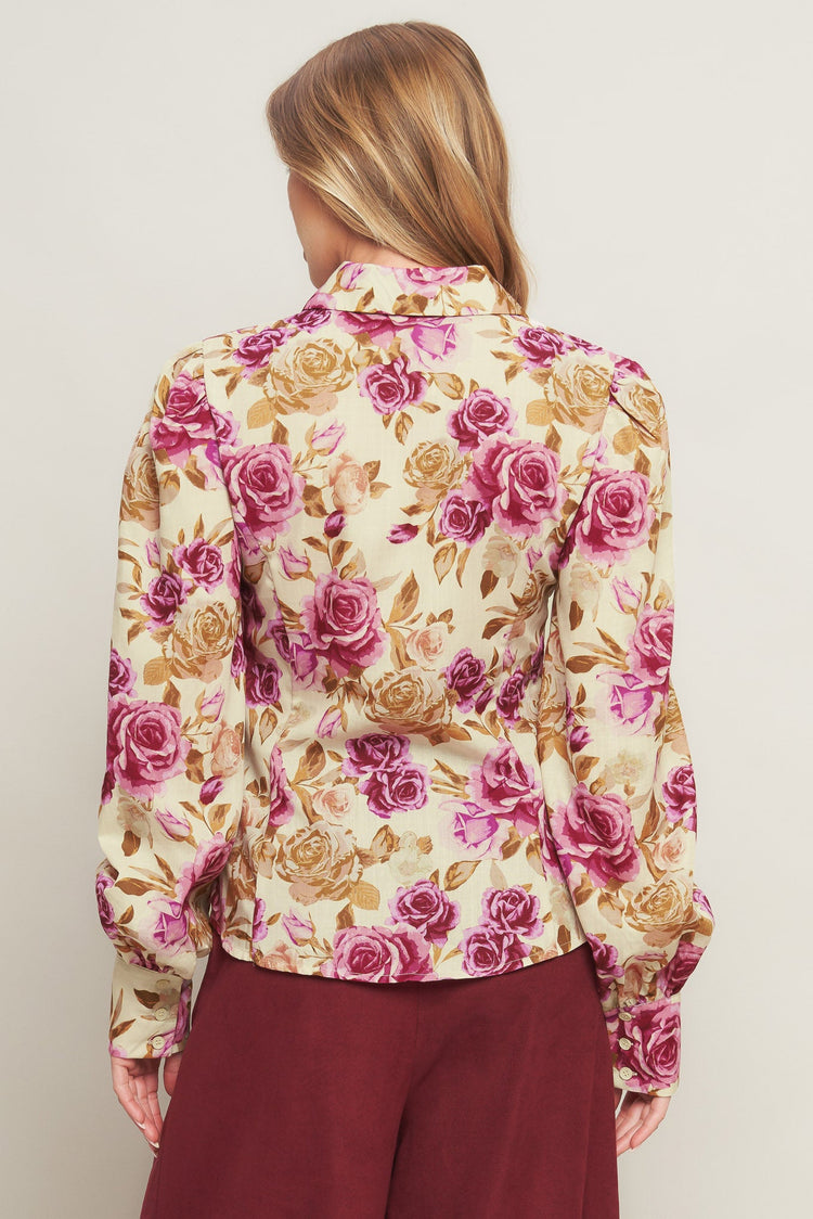 Parisian Rose Dream Floral Blouse