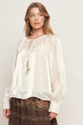 Eternal Pearl Charm Peasant Top