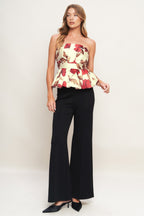 HOLIDAY BLOSSOM WOVEN TOP