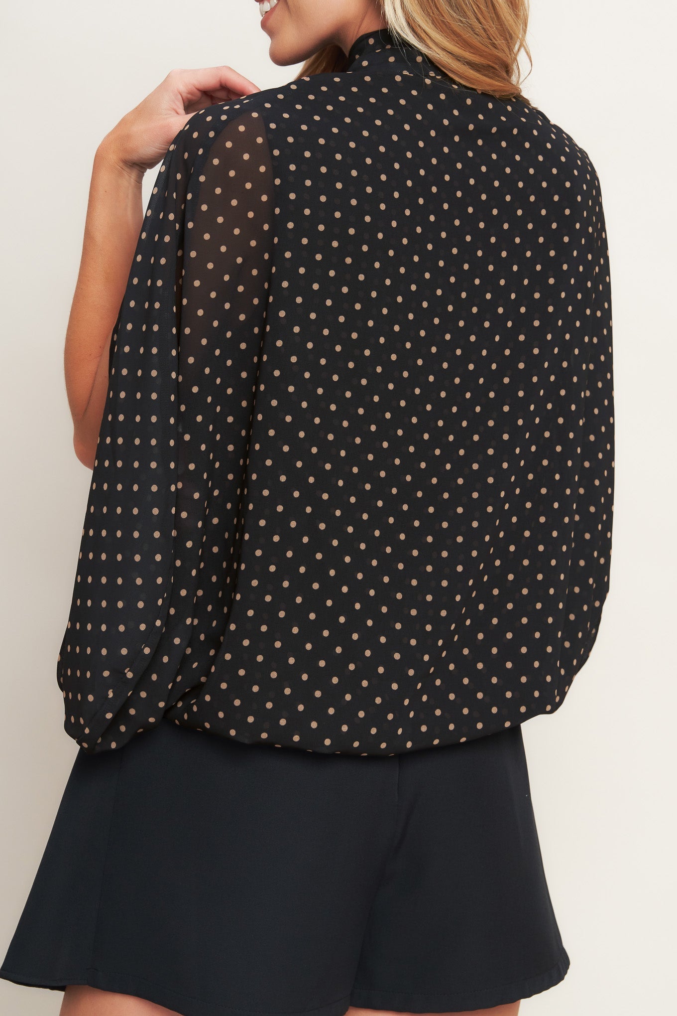 MIDNIGHT DOT CHIC WOVEN TOP
