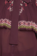 AZTEC CHERRY WOVEN TOP