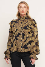 SHADOW GLINT WOVEN TOP