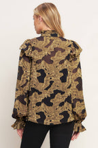 SHADOW GLINT WOVEN TOP