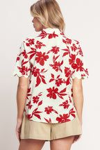 FLORAL KISS WOVEN TOP