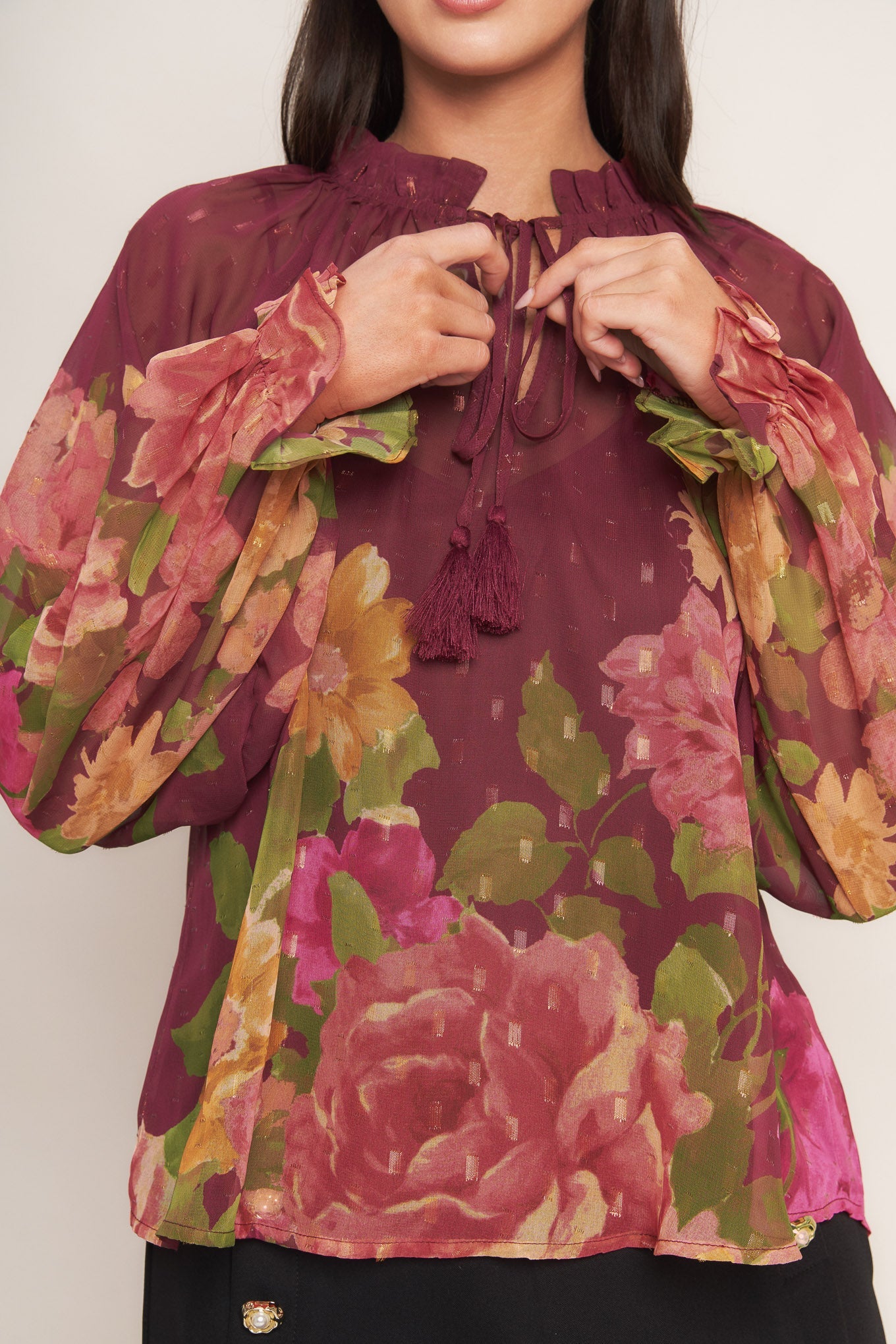 FLORA ROMANTICA WOVEN TOP