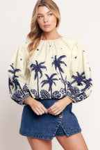 Boho Constellation Woven Top