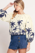 Boho Constellation Woven Top