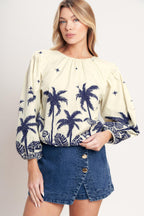 Boho Constellation Woven Top