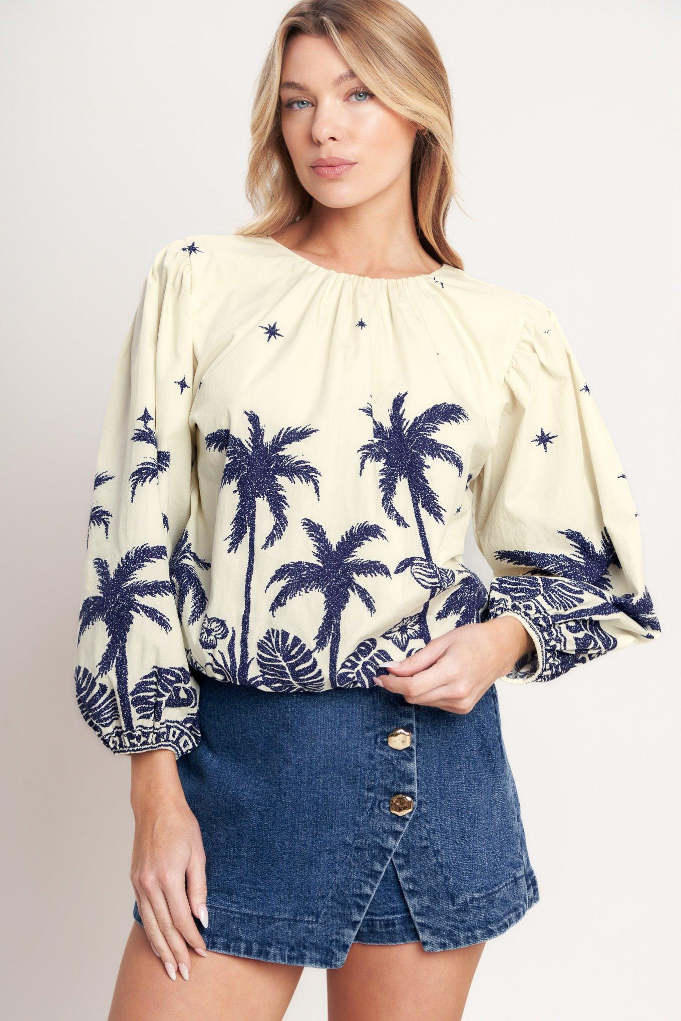 Boho Constellation Woven Top