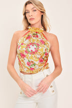 Luxe Love Story Woven Crop Top