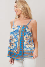 Azure Charm Printed Woven Top