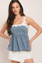 Relaxed Drape Lightweight Denim Top