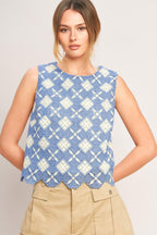 Coastal Woven Lace Top