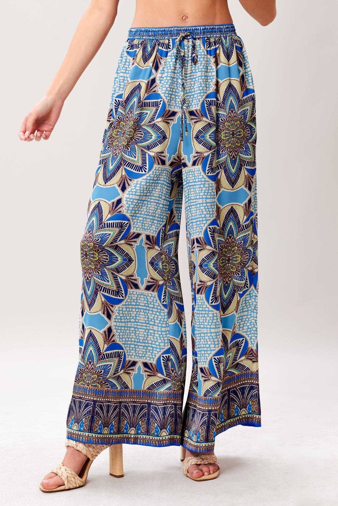 Azure Mandala Scarf Top and Pant Set