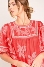 Breeze Story Printed Flutter-Sleeve Top