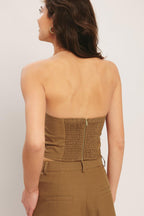 Umber Flow Woven Halter Top
