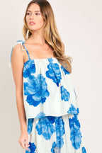 Tropic Blue Woven Top