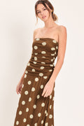 French Girl Polka Dot Power Mesh Tube Top