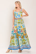 SICILIAN SUMMER WOVEN CROP TOP