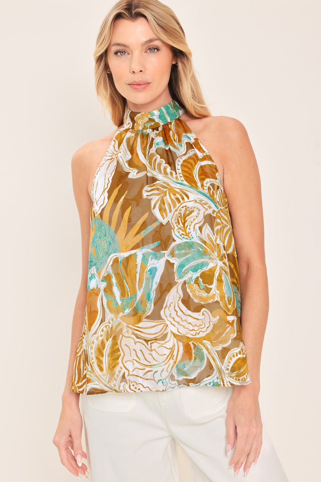 Golden Shores Flow Jacquard Top