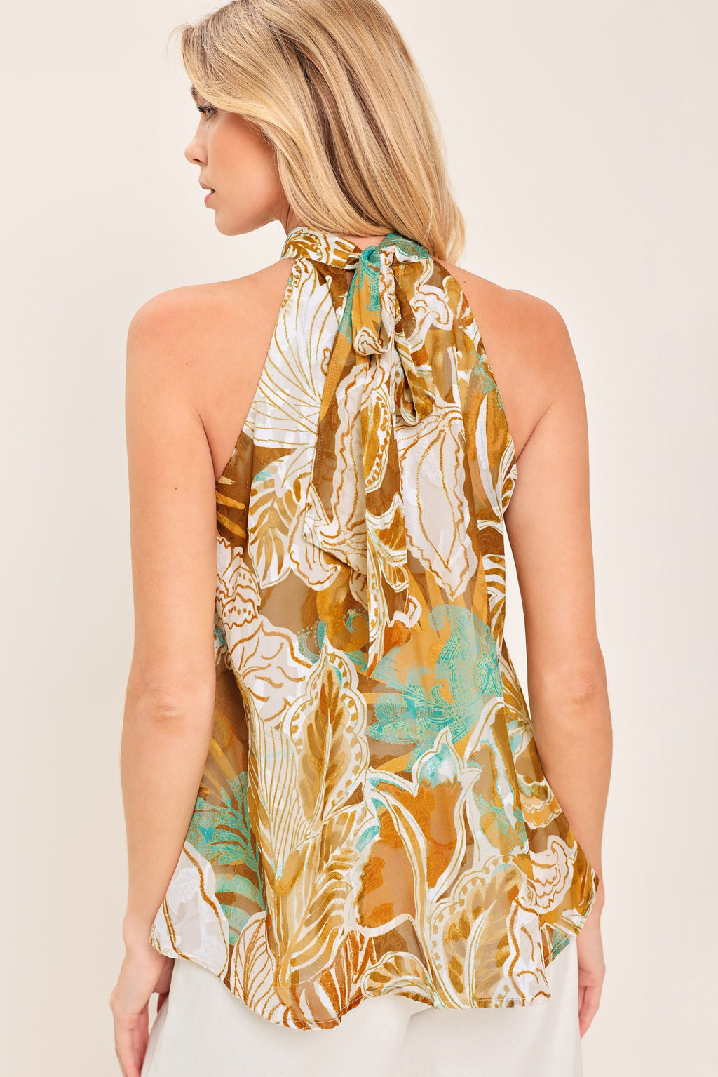 Golden Shores Flow Jacquard Top