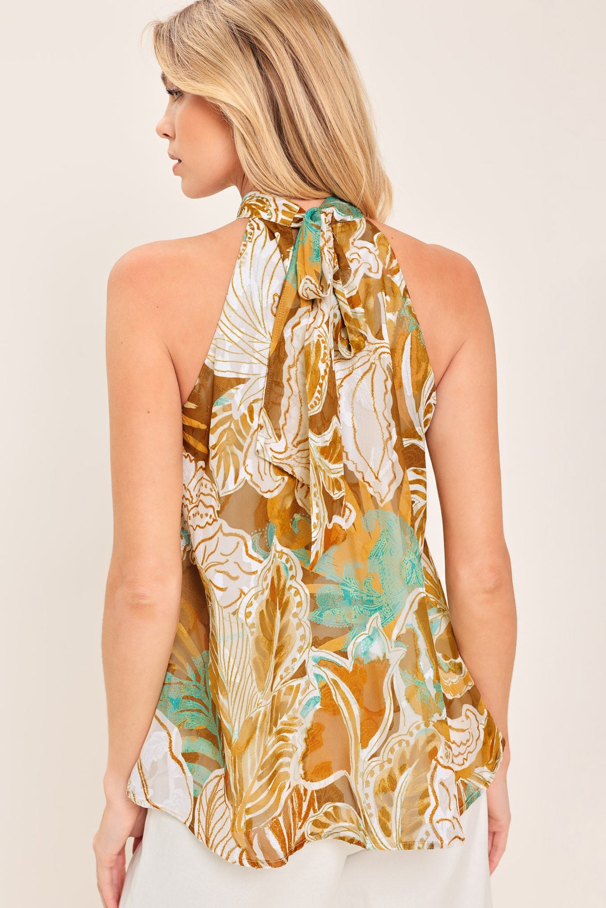 Golden Shores Flow Jacquard Top
