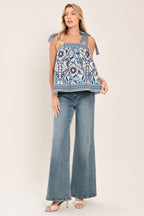 Capri Coast Tie-Strap Top