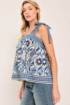 Capri Coast Tie-Strap Top