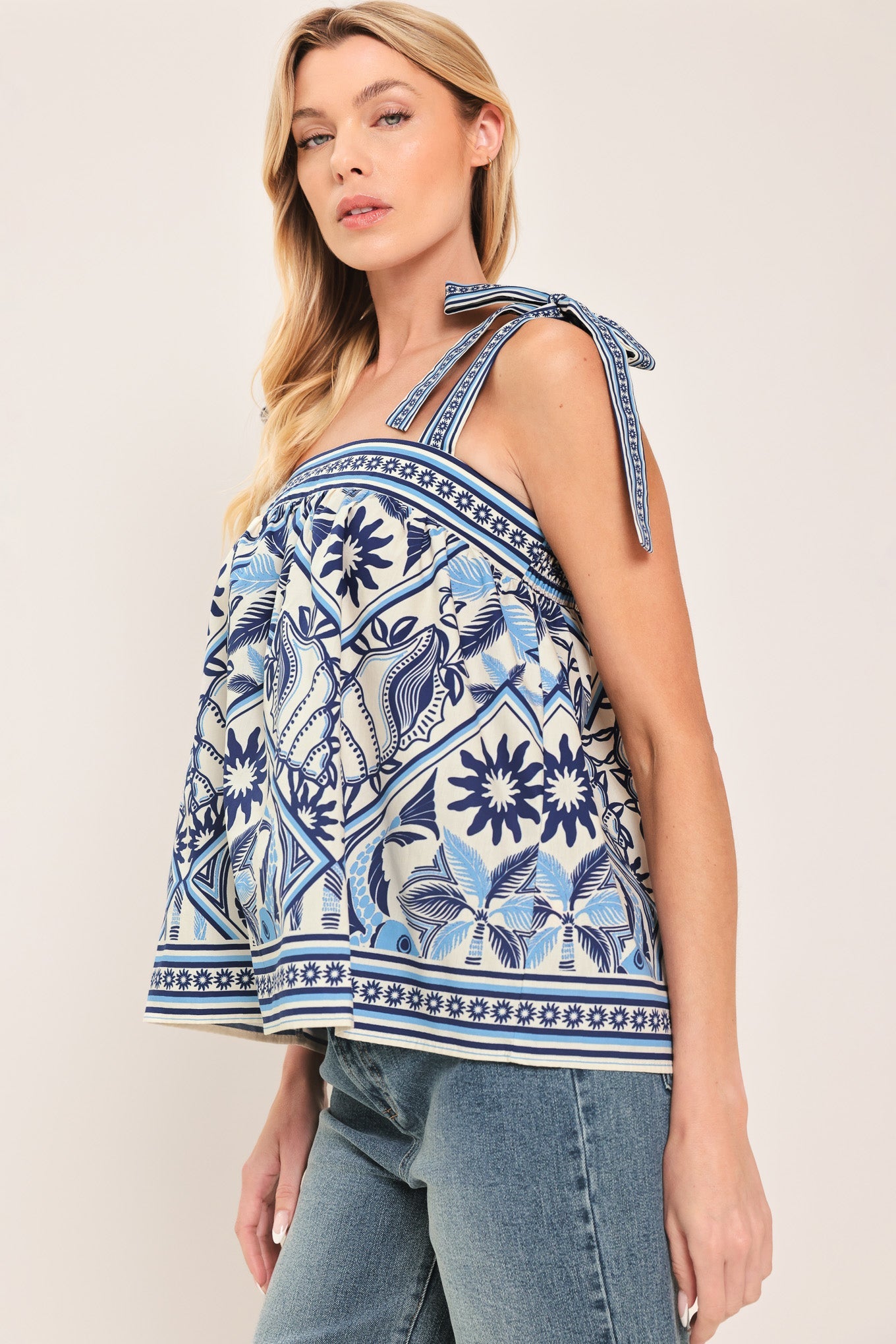 Capri Coast Tie-Strap Top