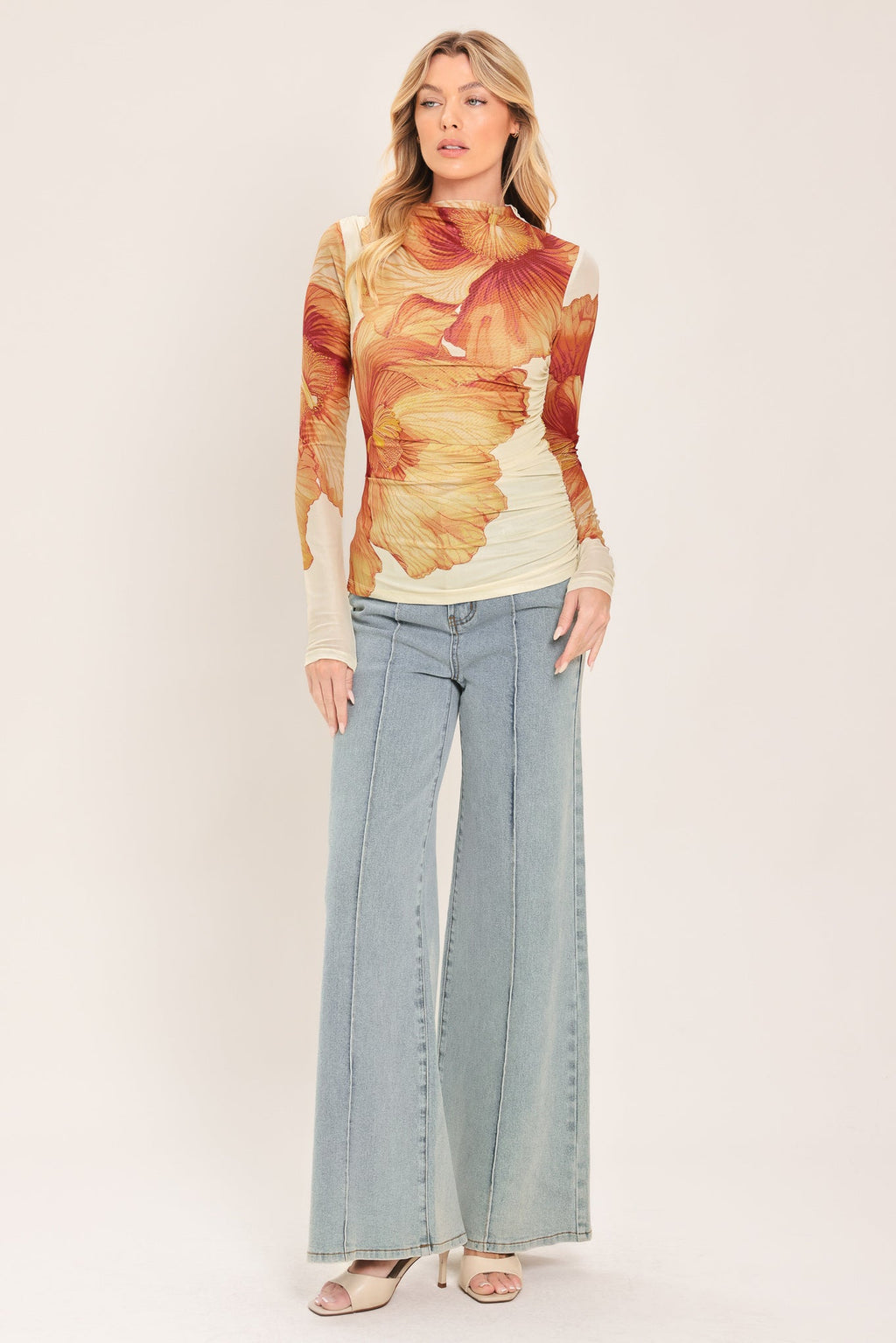 Tropic Bloom Power Mesh Top