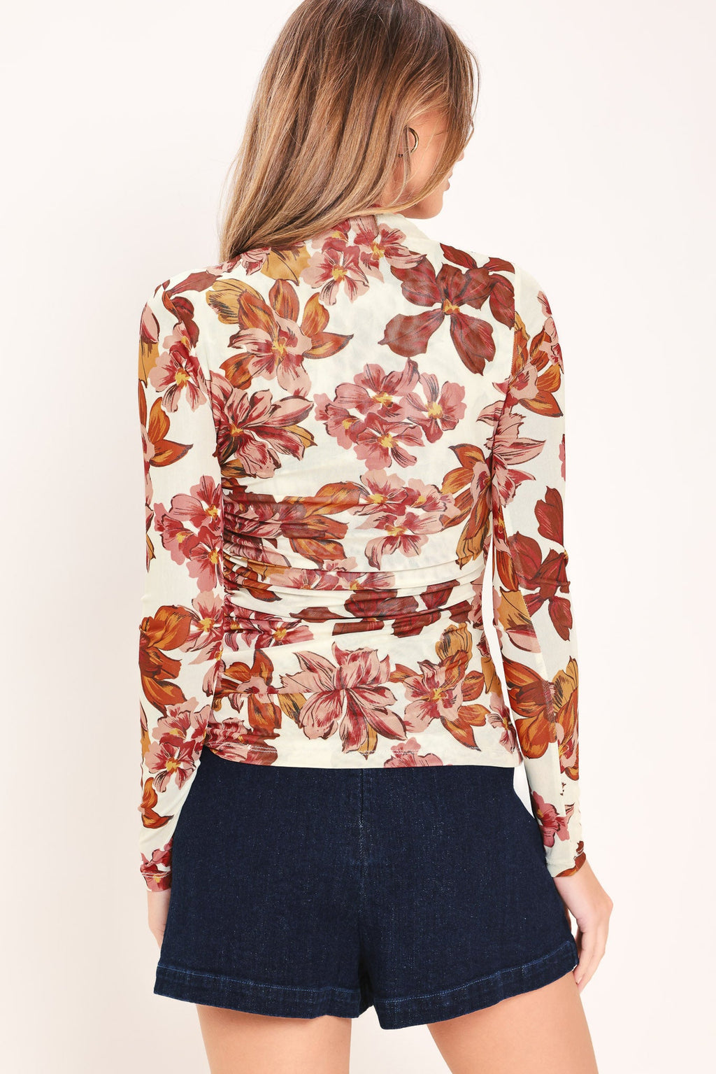 Seasonal Blossom Mesh Top