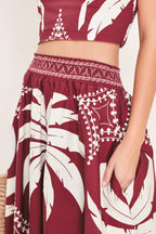 Paradise Charm Woven Top and Skirt Set