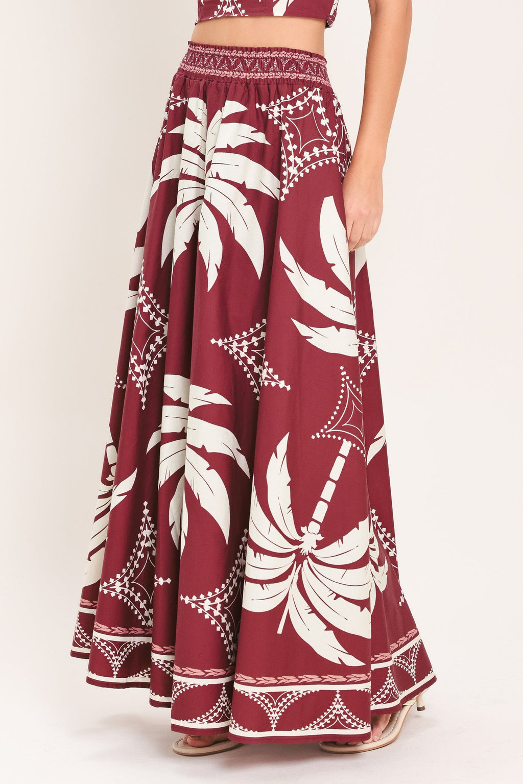 Paradise Charm Woven Top and Skirt Set