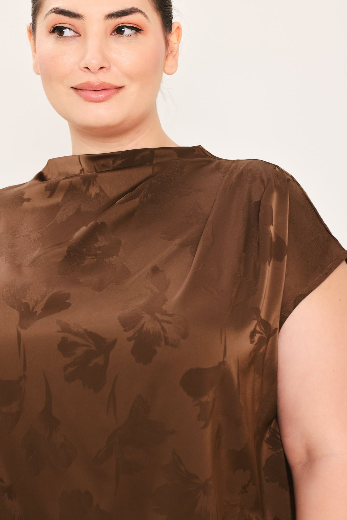 Chocolate Floral Jacquard Top