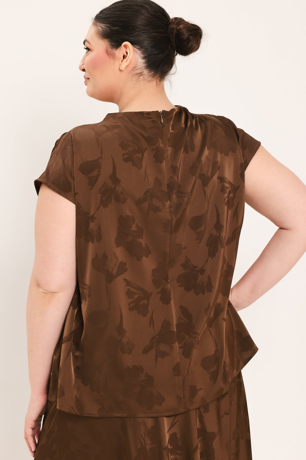 Chocolate Floral Jacquard Top