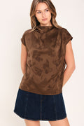 Chocolate Floral Jacquard Top
