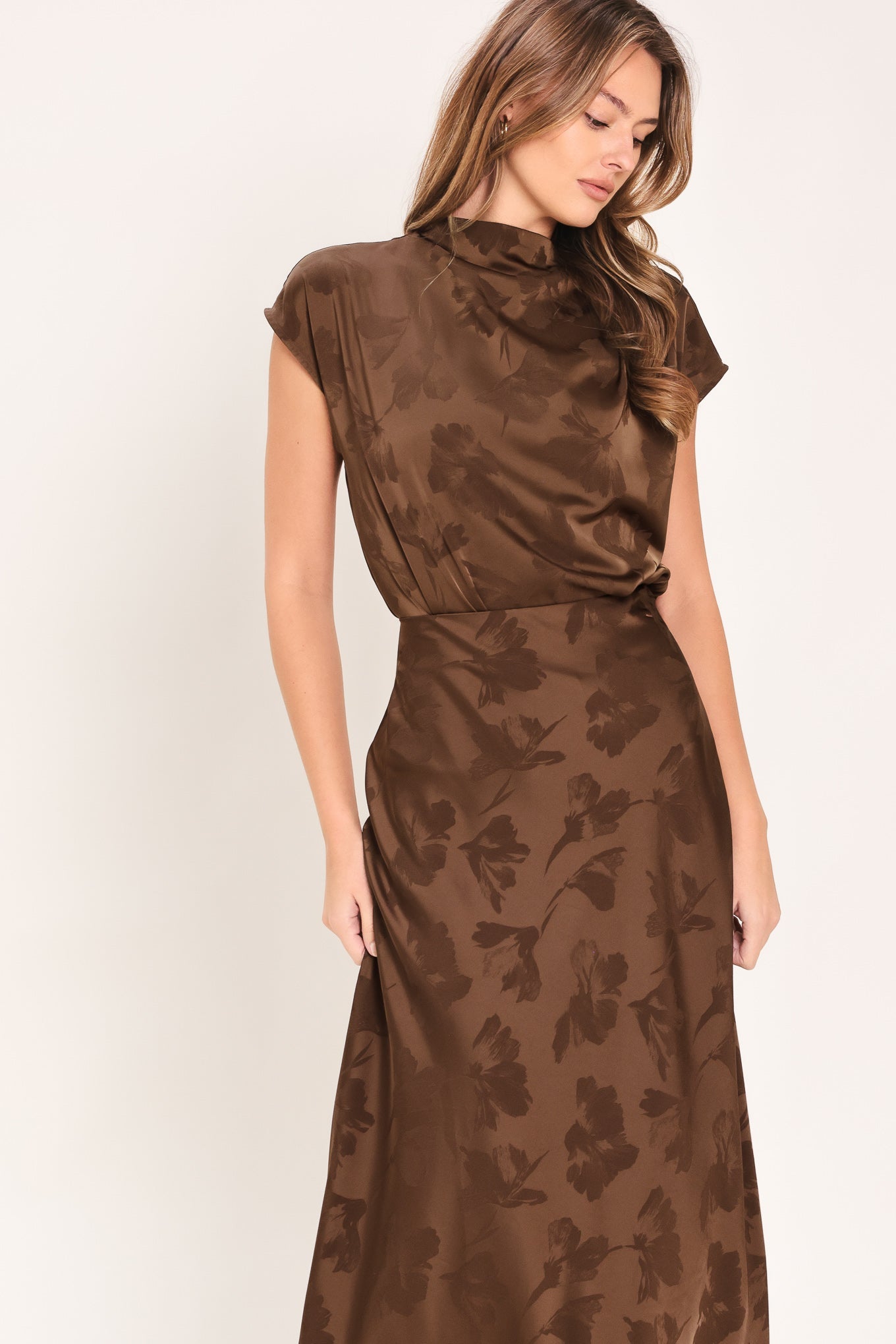 Chocolate Floral Jacquard Top