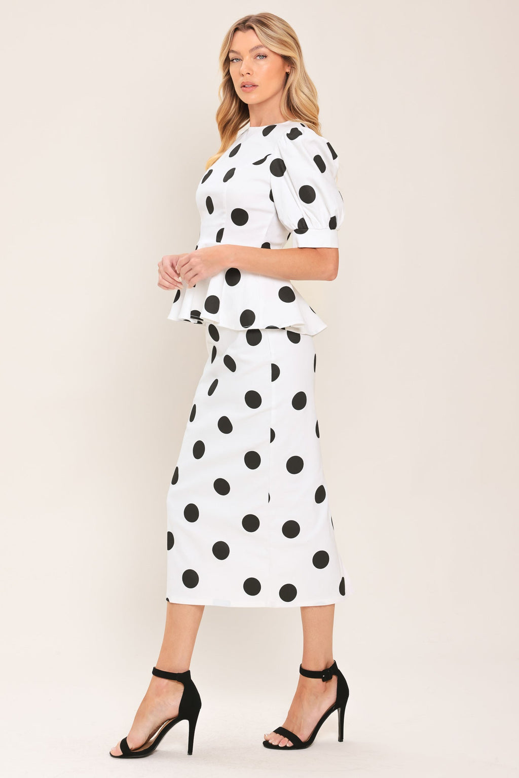 Retro Polka Dot Peplum Top